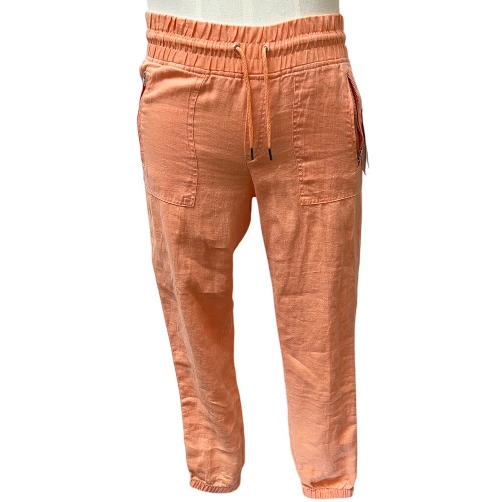 NWT Athleta Cabo Linen High Waist Jogger Pants Women's Size 12 Orange